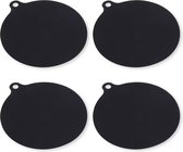 Inductie Beschermer - Pannenonderzetter - Set van 4 - 22CM - Bestendig tot 240 ºC - Siliconen - Zwart