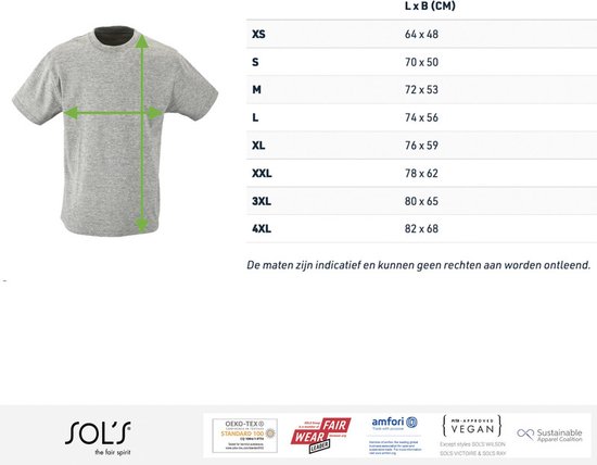 2 Pack Sol's Heren T-Shirt 100% biologisch katoen Ronde hals Oranje Maat XL - Sol's