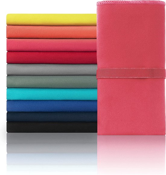 Head Active Microvezel handdoek met elastiek, lichte fitnesshanddoek, sneldrogend, veelzijdig te gebruiken, absorberende, ruimtebesparende