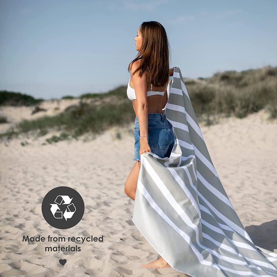 Strandfouta Microvezel Strandlaken 160x90 Cm – Zandvrij, Sneldrogend, Licht En Super Absorberend, Ideaal Voor Strand, Reizen En Sauna