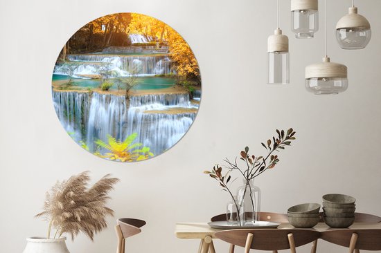 WallCircle - Cercle mural - Cercle mural - Chutes d'eau - Nature - Arbres - Tableaux ronds - Décoration d'intérieur - 150x150 cm - Décoration murale ronde - Plastique - Cercle de Décoration murale