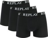 Replay - Boxer Basic Cuff Logo 3P - Zwart Ondergoed Heren-XXL