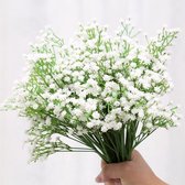 Meiwo Kunstbloemen Gypsophila Kunstbloemen zoals echte nepbloemen, wit, plastic, voor bruiloft, bruidsboeket grafdecoratie, weerbestendig, decoratie