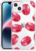 Telefoonhoesje met tekst Geschikt voor Apple iPhone 14 Plus Telefoon Hoesje met doorzichtige rand Pink Macarons