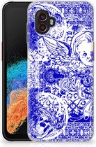 Back Case TPU Siliconen Hoesje Geschikt voor Samsung Galaxy Xcover 6 Pro Smartphone hoesje Angel Skull Blue