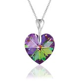 Montebello Ketting Pim HZ101 - Swarovski® Hart - 925 Zilver Gerhod. - Ø14mm - 45cm