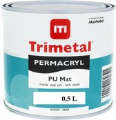 Trimetal Permacryl Pu mat - Hoogwaardige krasvaste polyurethaan acrylaat aflak - watergedragen voor binnen - 0.50 L mat RAL 9010 puur wit