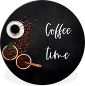 WallCircle - Wall Circle - Wall Circle - Citations - Proverbes - Coffee time - Café - Aluminium - Dibond - 60x60 cm - Intérieur et Extérieur