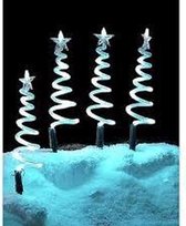 Décorations de Noël - Éclairage de Noël | Set de 4 lumières de recherche de chemin de sapin de Noël - Blanc | Éclairage de chemin