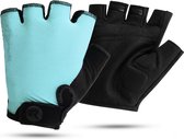 Rogelli Core Fietshandschoenen Dames - Zomer Wielrenhandschoenen - Korte Vinger - Lichtblauw - Maat M