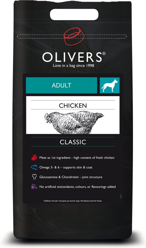 Olivers Kip classic volwassen hond Large 12 kg