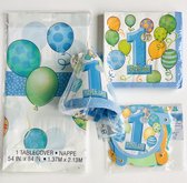 26-delig cakesmash party pakket Happy Birthday Balloons blauw - eerste - verjaardag - cakesmash - party - decoratie