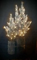 Tissu mural en lin 2 sapins de Noël avec éclairage LED. 40x60cm. 2 piles AA. Décoration murale. tapisserie. Peinture sur corde. Avec des lumières. Noël. Cadeau. Sapin de Noël.