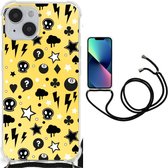 Case Geschikt voor iPhone 14 GSM Hoesje met doorzichtige rand Punk Yellow