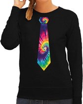 Bellatio Decorations Hippie thema verkleed sweater / trui tie dye stropdas - dames M