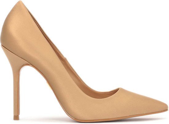 Lichtbruine pumps van hoogwaardig textiel | bol.com