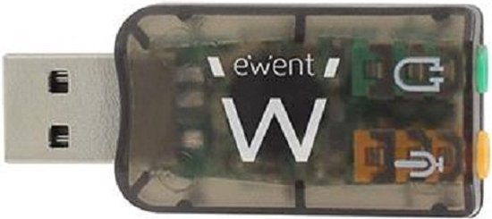 Ewent geluidskaarten EW3751 geluidskaart muziek USB adapter 3.5 mm mini jack