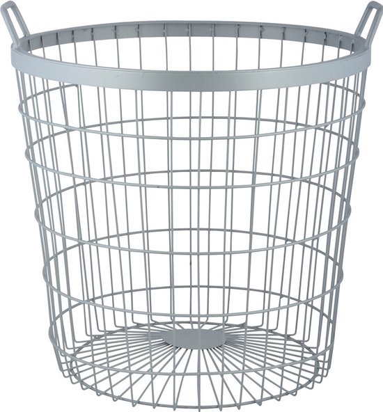 2x paniers en fil métallique / paniers à bois de chauffage 43 x 45 cm - Accessoires de décoration de Jardin - Stockage du bois de chauffage - Panier de rangement Couvertures/ coussins