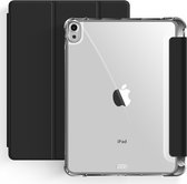 Mobiq - Clear Back Folio Case geschikt voor iPad 10.9 inch 2022 - zwart/transparant