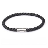 Kungu - Zwart - Tressé - Bracelet corde de Luxe pour homme et femme - Ligne Plein air Milano - Cadeau - Cadeau - Pour Homme - Femme - Bracelet - Bijoux