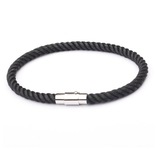 Kungu - Zwart - Gevlochten - Luxe rope armband voor heren en dames - Outdoor Milano line - Cadeau - Geschenk - Voor Man - Vrouw - Armbandje - Jewellery