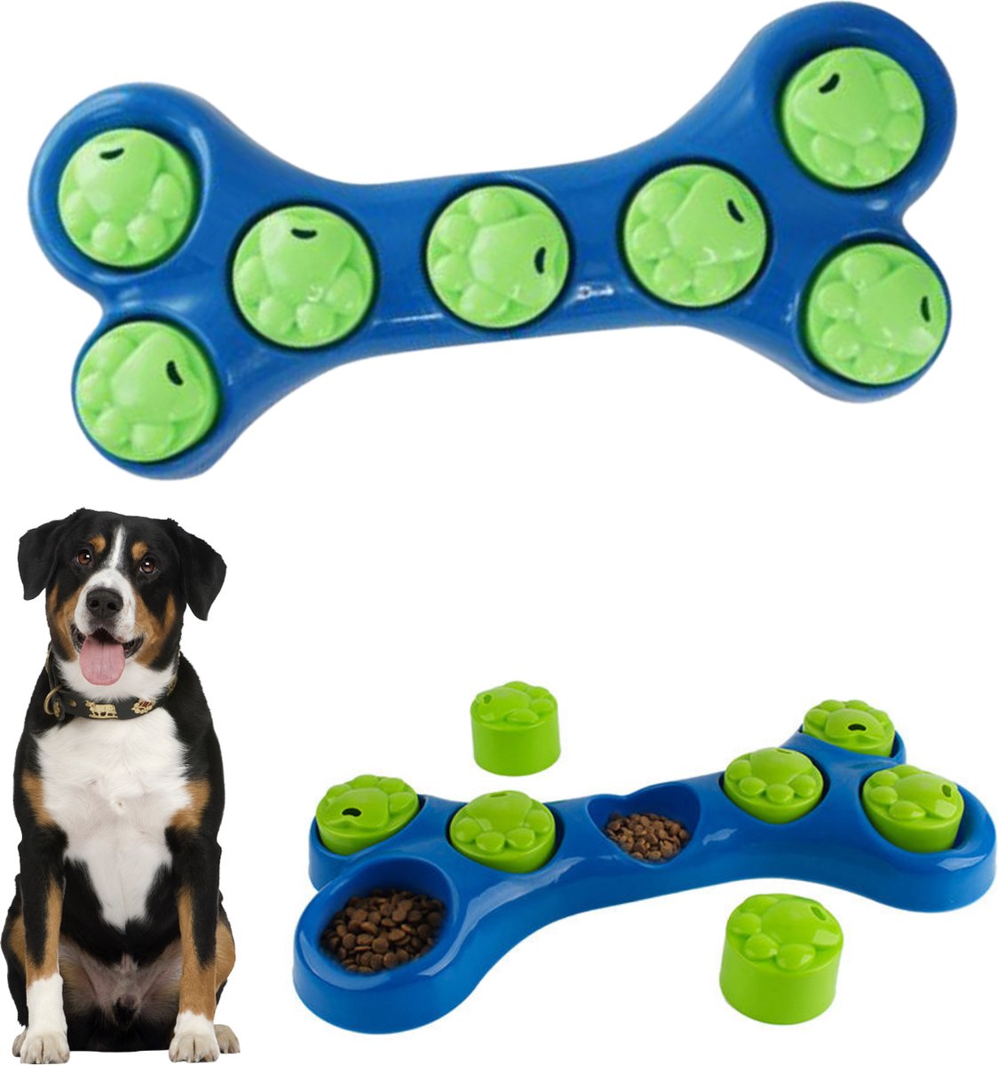 Cheqo® Hondenspeelgoed met Snack Beloning - Intelligent Speelgoed - Hondentraining - Slowfeeder - Honden Denkspel - Puzzel voor Honden