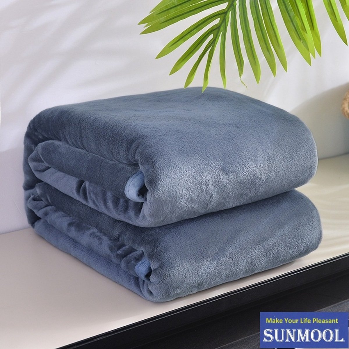 SUNMOOL Fleece Deken - Hoogwaardige deken - 200 X 230cm - DonkerGrijs