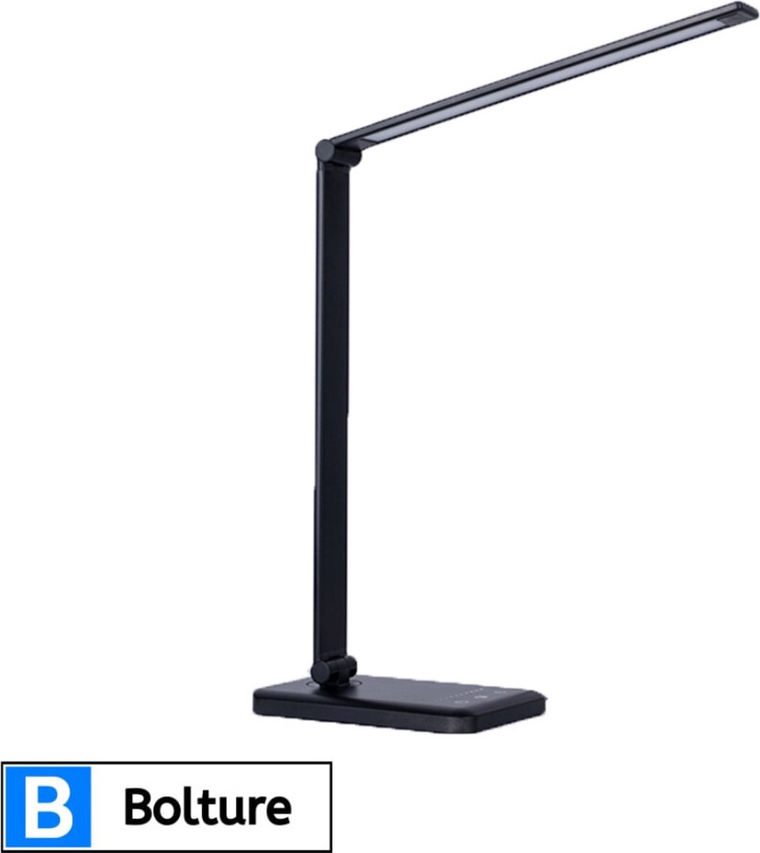 Bolture Daglicht Bureaulamp - Daglichtlamp Staand - Tafellamp - Hobbylamp - Schilderen - Hobby - USB Oplaadpoort - Dimbaar - Zwart