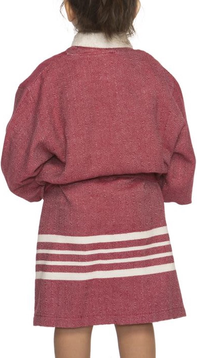Hamam Kinderbadjas Bordeaux - 2-3 jaar - jongens/meisjes/uniseks - badjas kind / kinderen - badjas kind badstof - zwembadjas - 2-3 jaar - jongens/meisjes/unisex pasvorm - comfortabele sjaalkraag - kinder badjassen - kinder badjas badstof van Hama — afbeelding 3