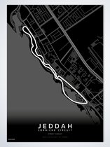 F1 Jeddah Circuit Zwart - Autoposter | Kinderkamer | Slaapkamer | Kantoor