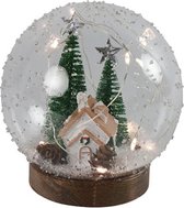 Boule en Glas avec arbre et neige LED ro Bowie M clair-L12B12H12CM