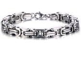Bracelet Roi Homme - Acier - 5mm - Style Byzantin - Double Maillons - Bracelet Homme - Bracelets - Cadeau Vaderdag - Cadeau Vaderdag - Cadeau Vaderdag pour Hem