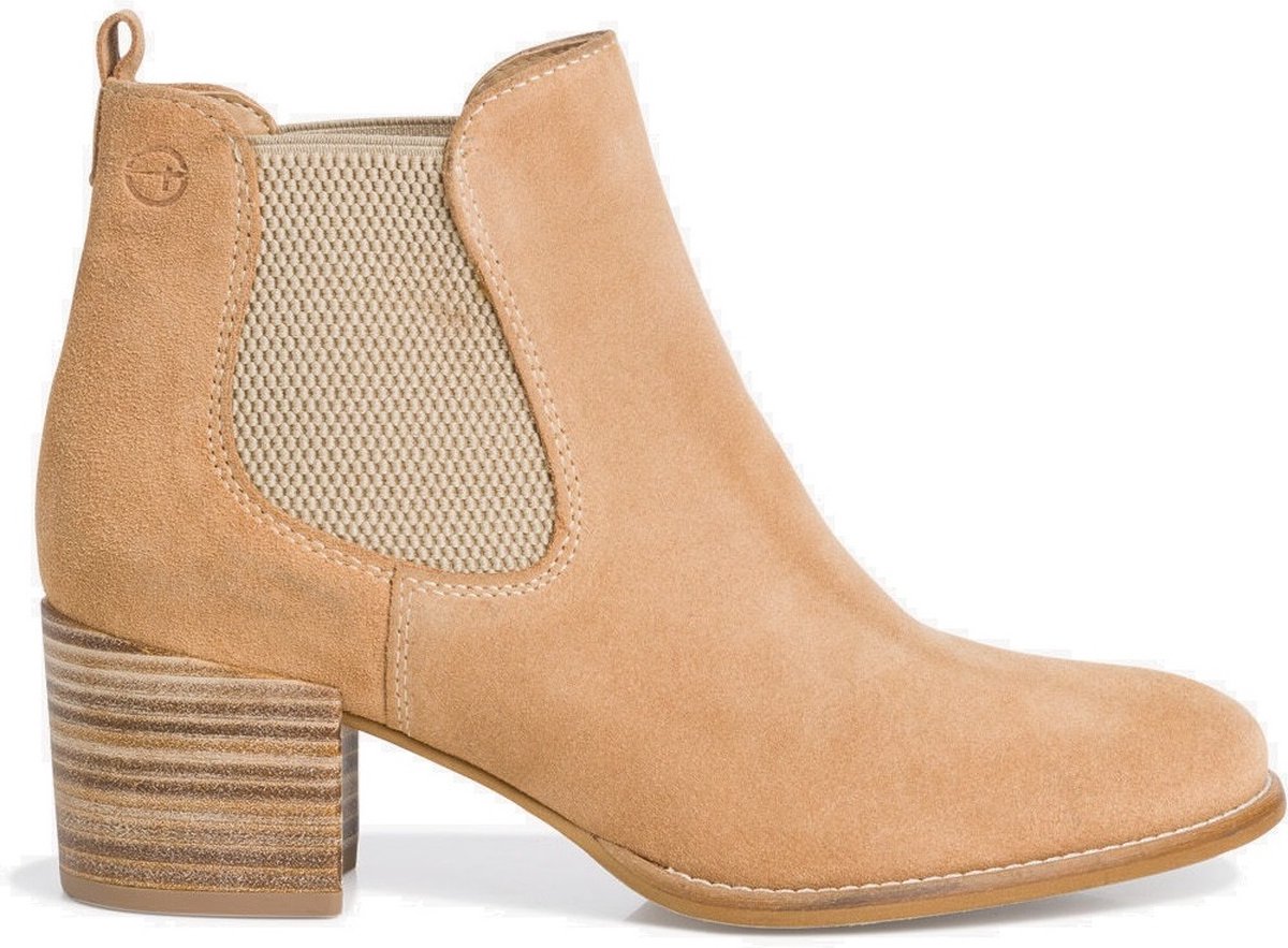 Tamaris Enkellaarsjes taupe Leer Dames Maat 41 bol
