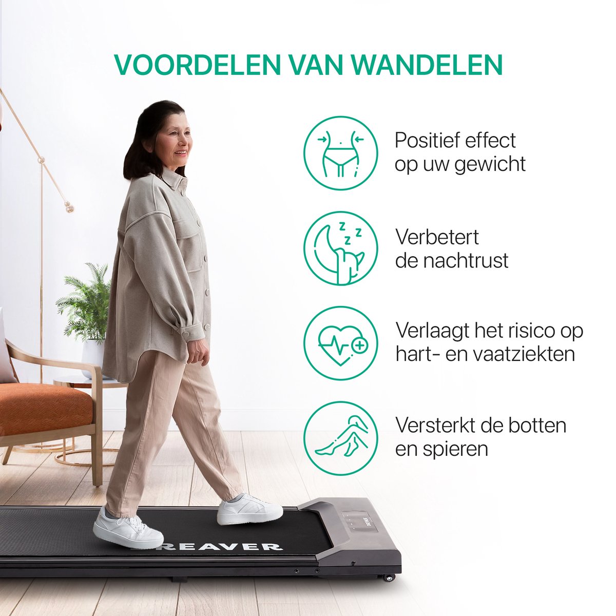 Afbeelding 2 van Dreaver S310 Loopband - Wandelband - Walking Pad - 1-6km/u - Treadmill - Walkingpad - Loopband Elektrisch