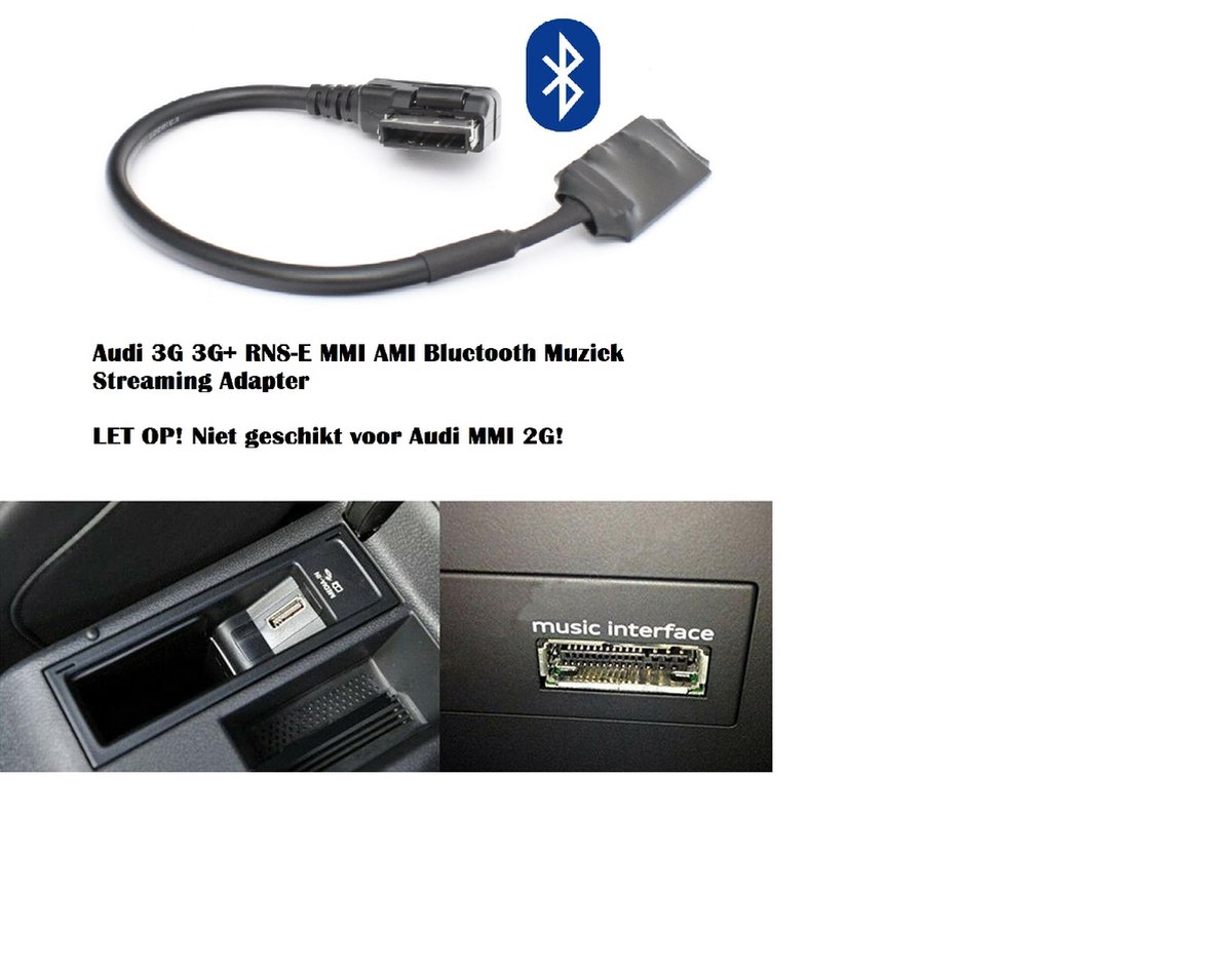 Audi A4 A5 Q5 A6 A8 Q7 Met AMI MMI 3G 3G+ Bluetooth Audio Muziek