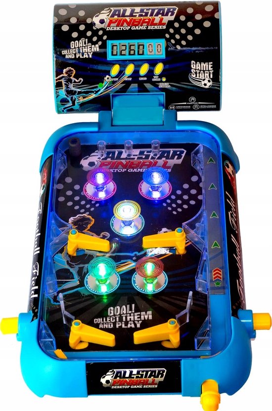 Thumbnail van een extra afbeelding van het spel Mivida - Flipperkast - Arcade - Speelkast - Blauw - LCD Display - Compact - Voetbal Thema - Spelletjes - Speelgoed - Pinball - Flipperen - Sinterklaas - Kerst - Cadeau