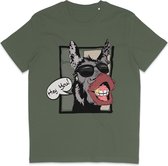 T Shirt Heren - Grappige Ezel - Groen Khaki - Maat XXL