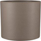 Mica Decorations Bloempot - taupe - relief - keramiek - 28 x 26 cm - plantenpotten binnen
