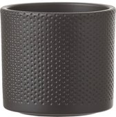 Mica Decorations epoque pot rond gris foncé relief taille en cm: 21 x 23