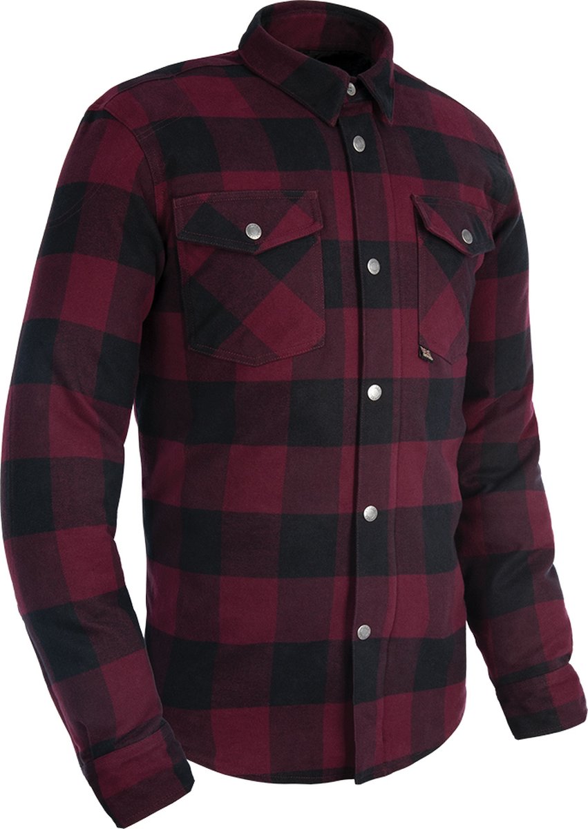 Rood/Zwart Casual Lumberjack - Houthakkers shirt op de motor - Biker Overhemd - Chopper overhemd - met veilige CE-A-protectie XXL