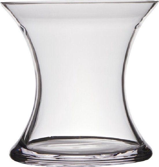 Transparante stijlvolle x-vormige vaas/vazen van glas 15 x 15 cm - Bloemen/boeketten vaas voor binnen gebruik