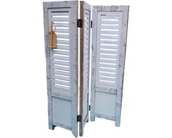 Raamscherm hout 70 cm landelijke shutter als raam scherm Ibiza White