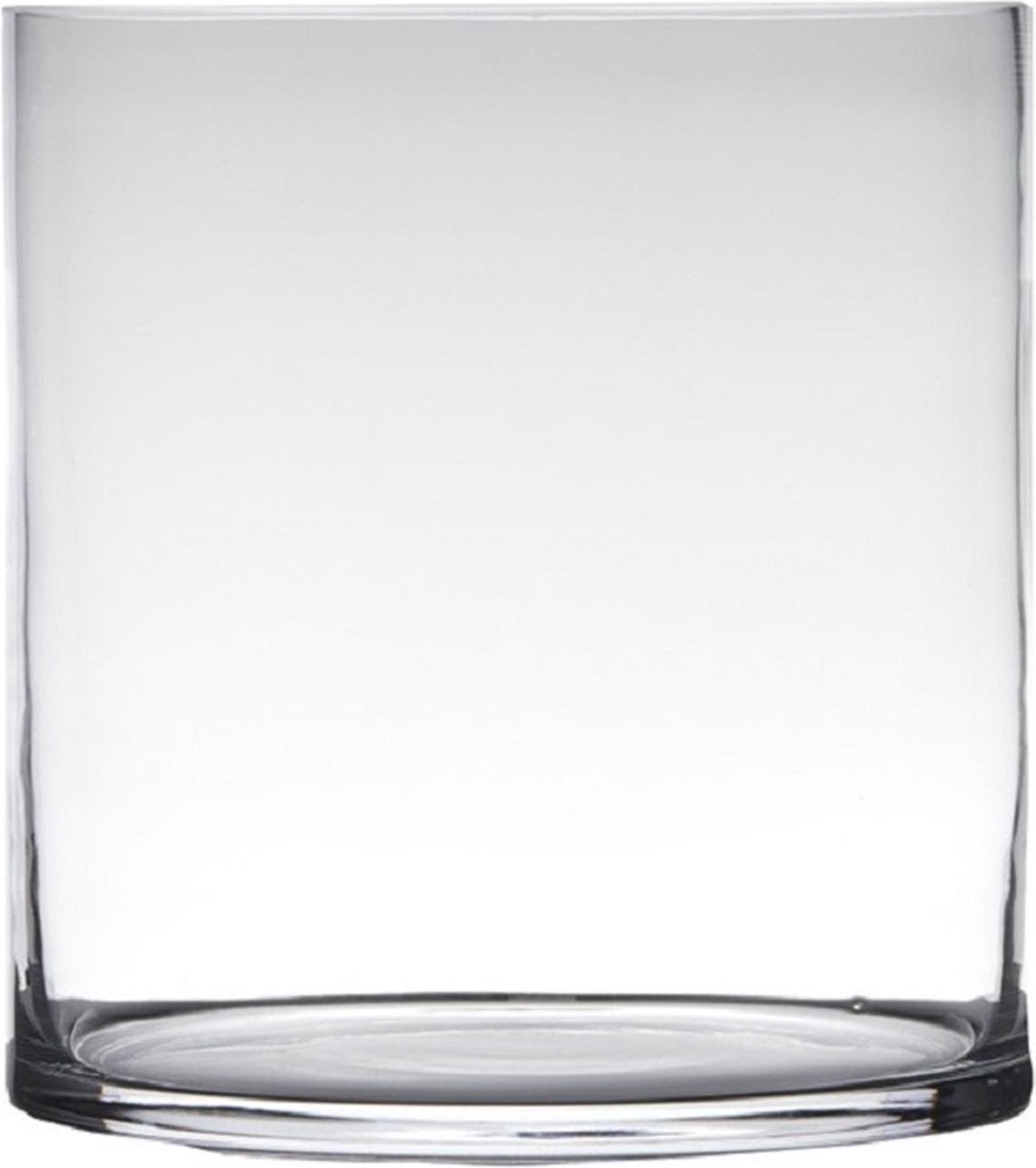 Hakbijl Glass Bloemenvaas - cilinder vorm - glas - transparant - D25 x H30 cm - boeketten/stelen/takken