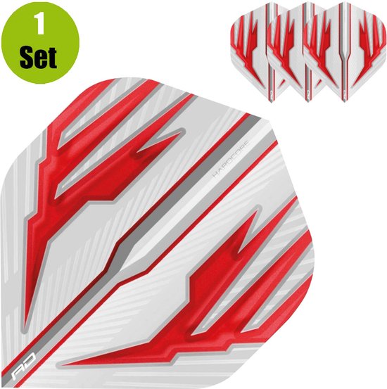 RedDragon Hardcore Dartflights - Wit-Rood van Reddragon — afbeelding 3