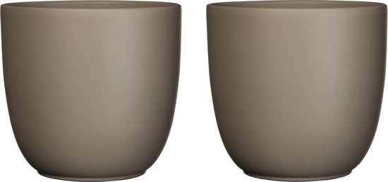 Mica Decorations Bloempot - taupe bruin mat - H28,5 x D31 cm - keramiek - voor kamerplant - plantenpot