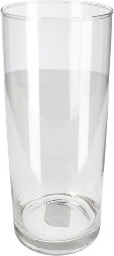 Bloemenvaas/vazen van transparant glas 25 x 10 cm - Bloemen/boeketten/takken