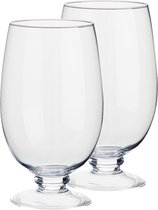 Set de 2 vases calices / vases à fleurs en verre 18 x 30 cm - Vases transparents en Verres