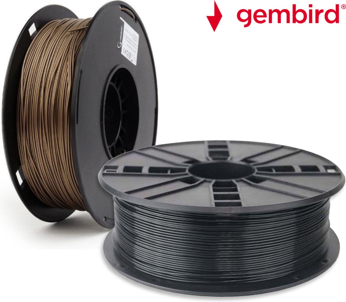 Gembird PLA Filament - 1.75mm - 200 gram- Voordeelset - Zwart, Goud Metallic - 3D printer filament