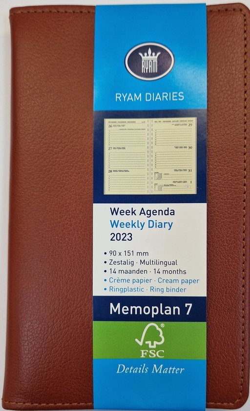 RYAM ZAKAGENDA MEMOPLAN 7 STAAND RINGBAND WEEK OP 2 PAGINA'S
