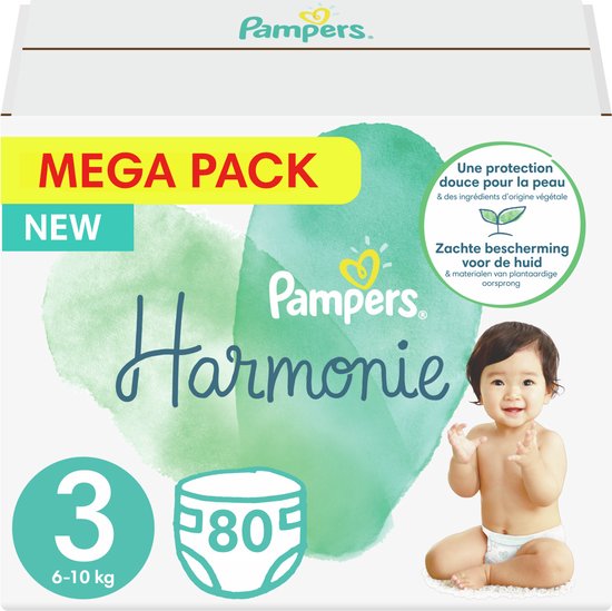 Pampers - Harmonie / Pure - Maat 3 - Mega Pack - 80 luiers